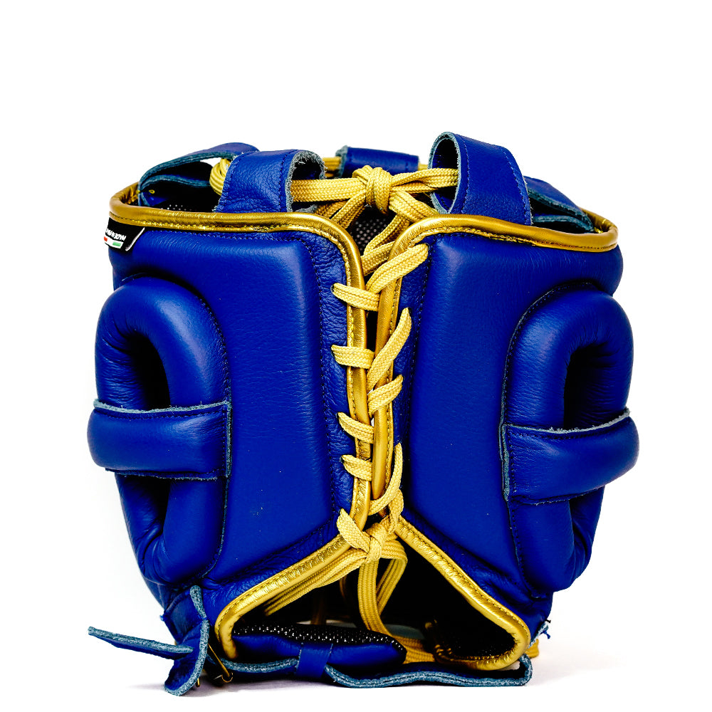 Superamerica Facebar Boxing Headguard - Blue & Gold