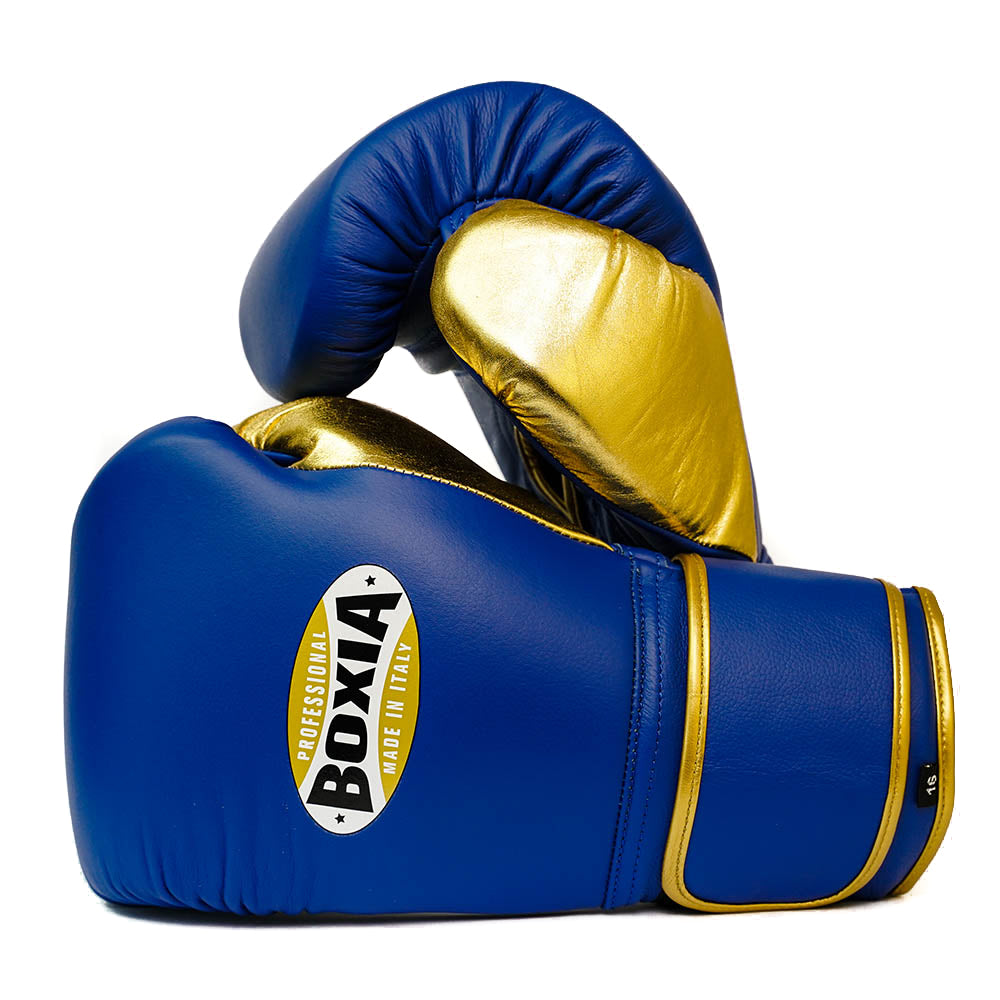 Gbs One - Boxing gloves with strap - Blue and Gold