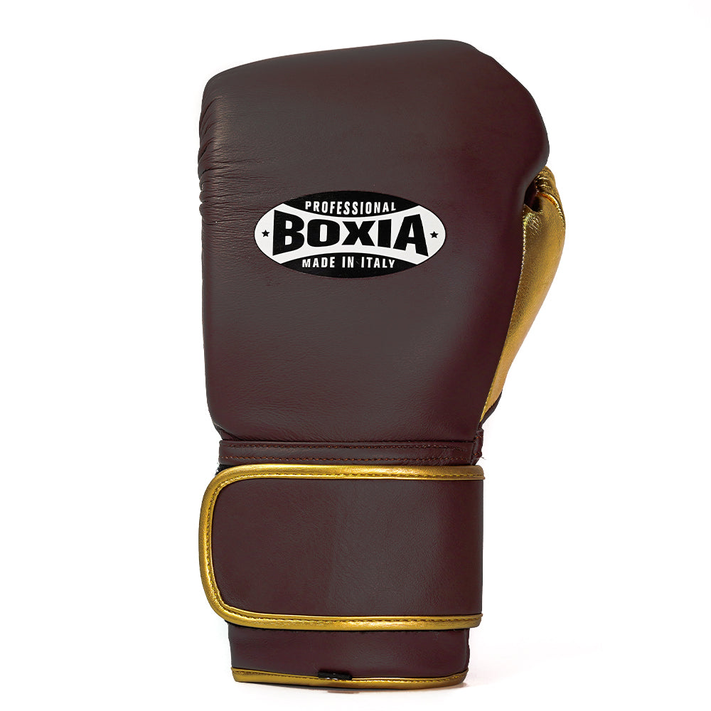 Gbs One - Boxing gloves with strap - Burgundy and Gold