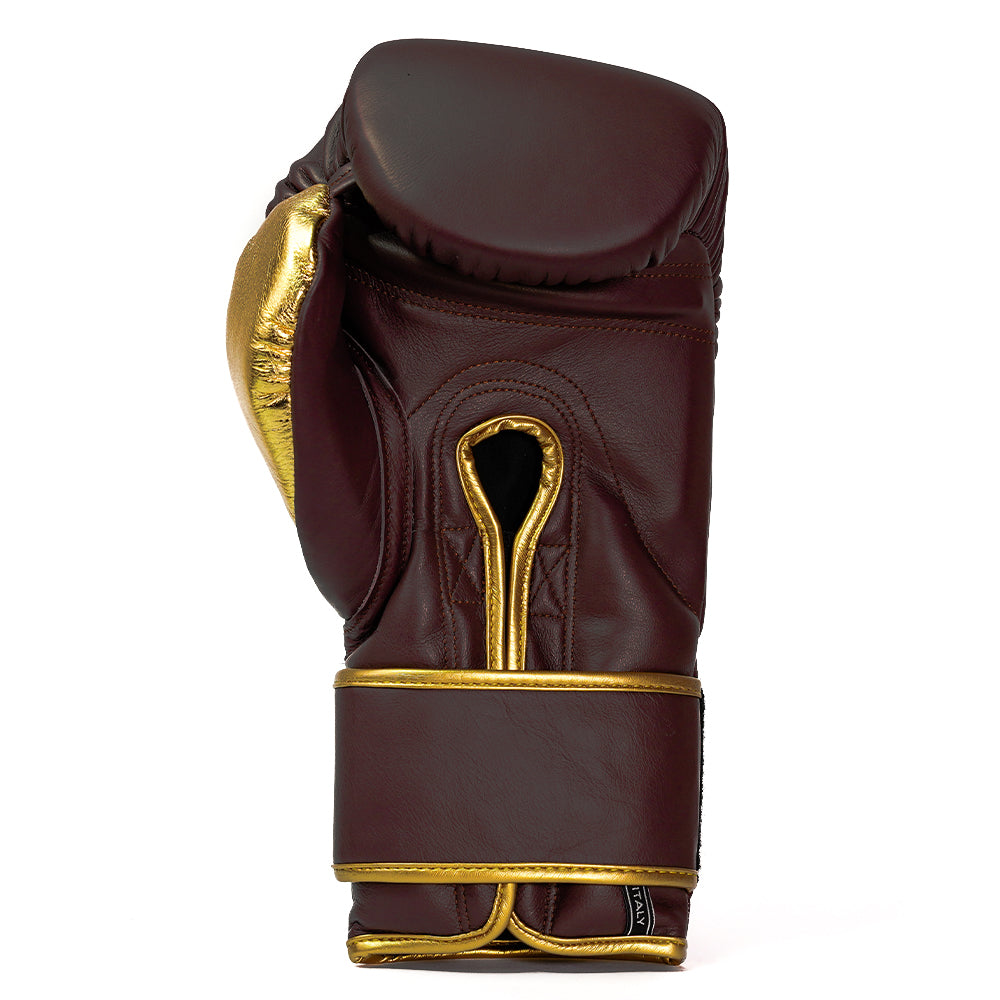 Gbs One - Boxing gloves with strap - Burgundy and Gold