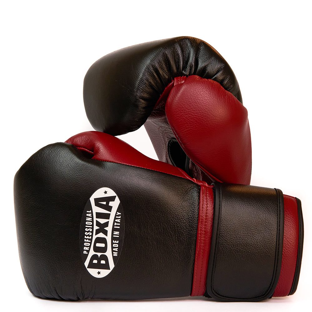 Gbs One - Boxing gloves with strap - Black and Deep Red