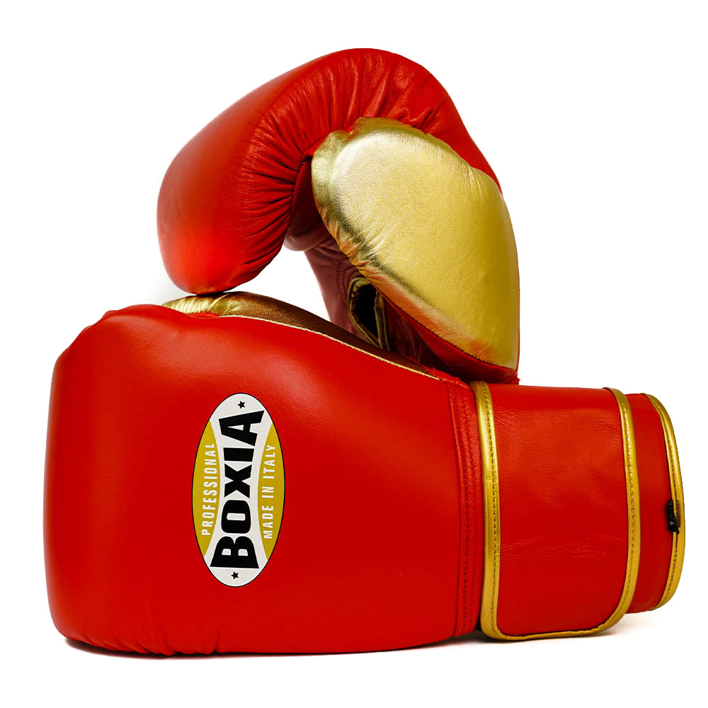Gbs One - Boxing gloves with strap - Red and Gold