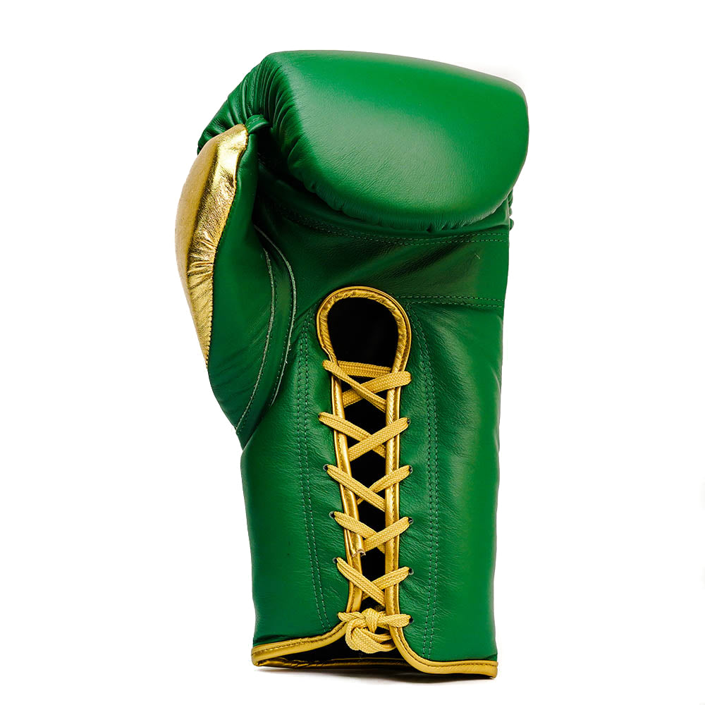GTX - Lace-up boxing sparring gloves - Green and Gold