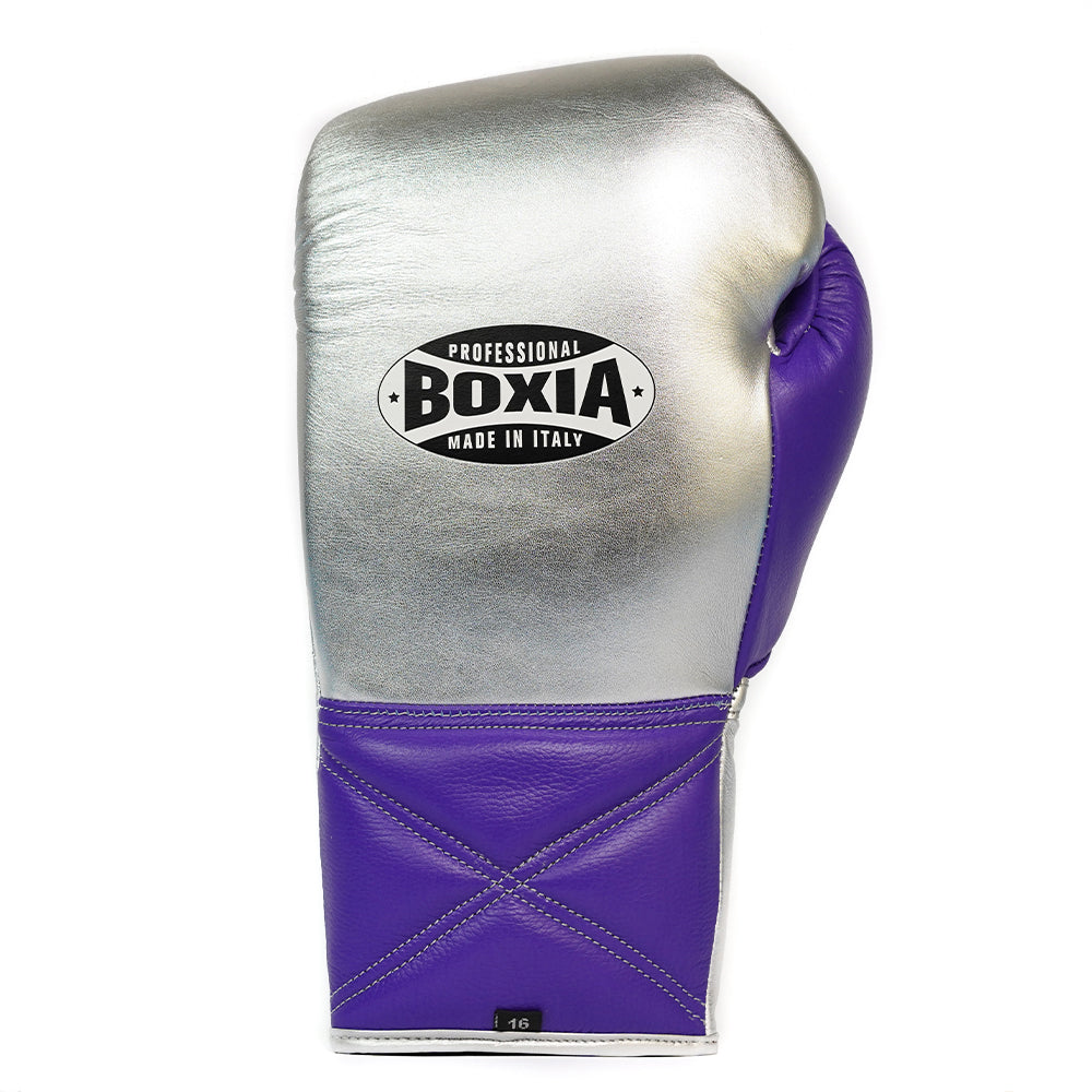 GTX - Sparring gloves with laces - Silver and Purple